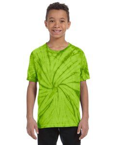 Tie-Dye CD100Y - Youth 5.4 oz., 100% Cotton Tie-Dyed T-Shirt Spider Lime