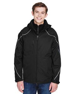 Ash City North End 88196T - ANGLE MEN'S TALL 3-in-1 JACKET WITH BONDED FLEECE LINER Negro