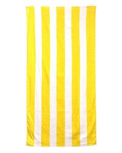 Carmel Towel Company C3060S - Cabana Stripe Velour Beach Towel Sunlight