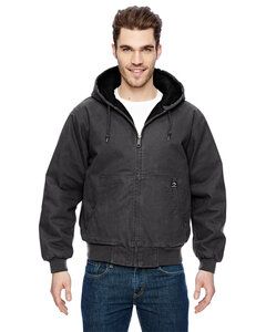 DRI DUCK 5020T - Hooded Cloth Jacket with Tricot Quilt Lining Tall Sizes Charcoal