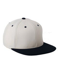 Flexfit 110F - Wool Blend Flat Bill Snapback Cap Natural/ Black