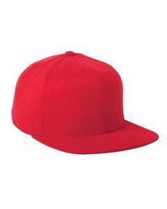Flexfit 110F - Wool Blend Flat Bill Snapback Cap Rojo
