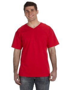 Fruit of the Loom 39VR - V-Neck Heavy Cotton 100% T-Shirt True Red