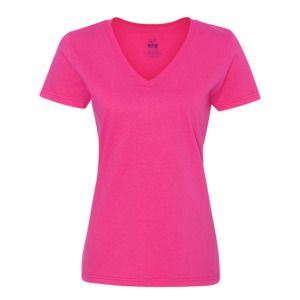 Fruit of the Loom L39VR - Ladies' Heavy Cotton HD™ V-Neck T-Shirt Cyber Pink