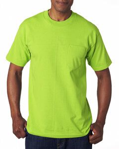 Bayside 7100 - USA-Made Short Sleeve T-Shirt with a Pocket Lime Green