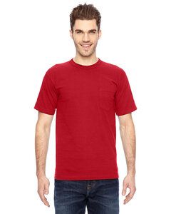 Bayside 7100 - USA-Made Short Sleeve T-Shirt with a Pocket Rojo
