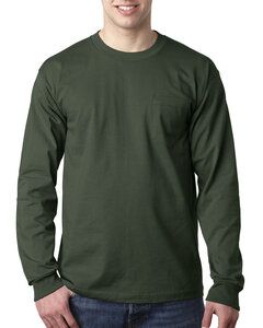 Bayside 8100 - USA-Made Long Sleeve T-Shirt with a Pocket Verde Oscuro