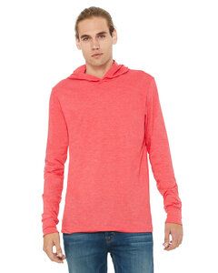 Bella+Canvas 3512 - Unisex Long Sleeve Jersey Hooded T-Shirt Heather Red