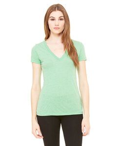 Bella+Canvas 8435 - Ladies' Triblend Deep V-Neck T-Shirt Green Triblend