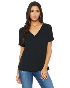 Bella+Canvas 8815 - Remera suelta con cuello en V y manga corta  Negro