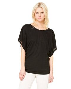 Bella+Canvas 8821 - Ladies' Flowy Draped Sleeve Dolman T-Shirt Negro
