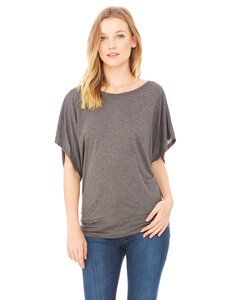 Bella+Canvas 8821 - Ladies' Flowy Draped Sleeve Dolman T-Shirt Dark Grey Heather
