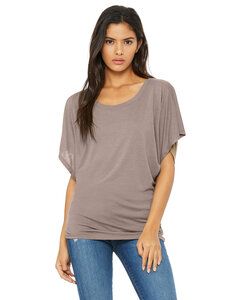 Bella+Canvas 8821 - Ladies' Flowy Draped Sleeve Dolman T-Shirt Pebble Brown