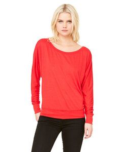 Bella+Canvas 8850 - Ladies' Flowy Off Shoulder Long Sleeve Shirt Rojo