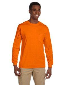 Gildan 2410 - Remera Ultra Cotton de manga larga con bolsillo Seguridad de Orange