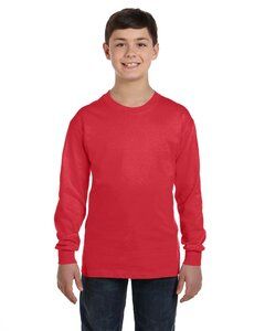 Gildan 5400B - Remera manga larga Heavy Cotton para jóvenes  Rojo