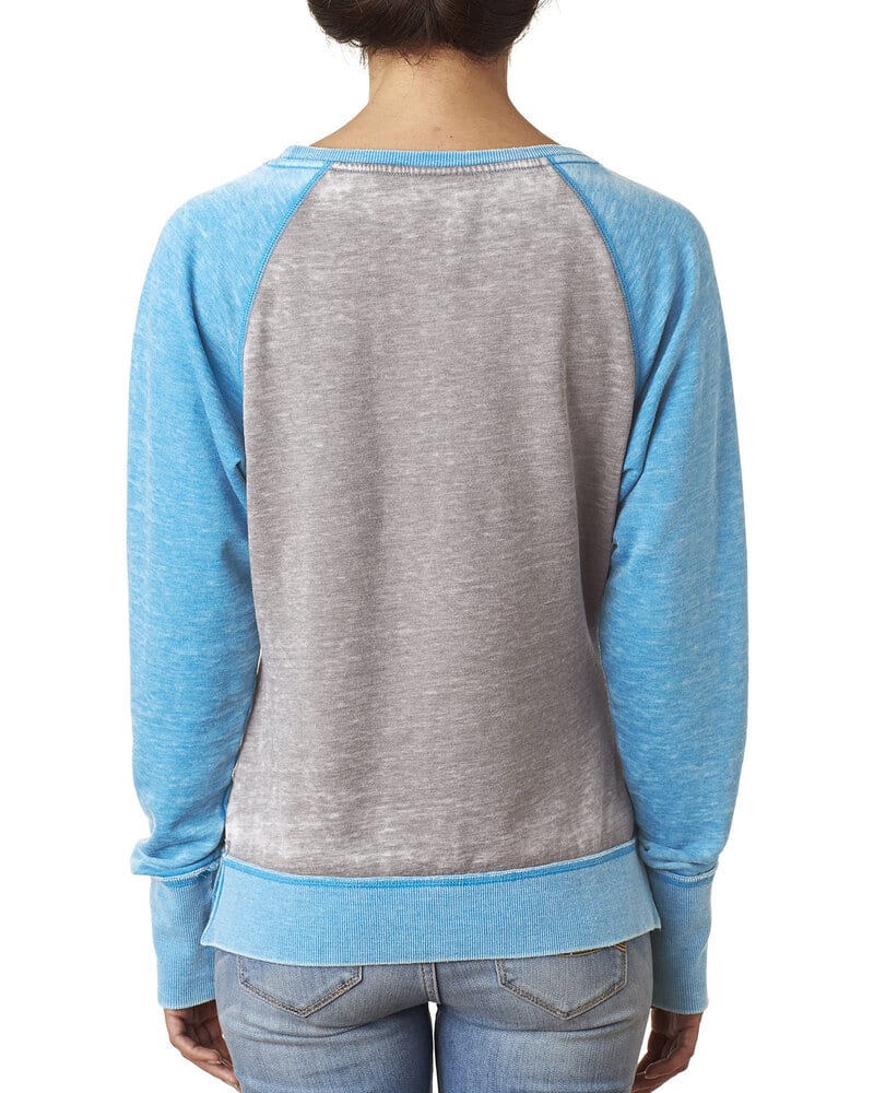 J. America 8927 - Ladies' Zen Fleece Raglan Sleeve Crewneck Sweatshirt