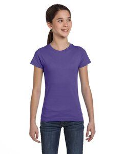 LAT 2616 - Girls' Fine Jersey Longer Length T-Shirt Púrpura