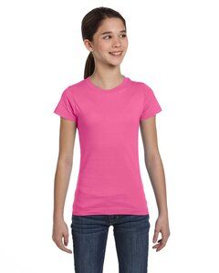LAT 2616 - Girls' Fine Jersey Longer Length T-Shirt Frambuesa