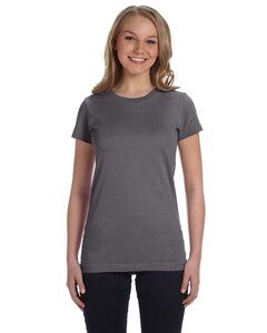 LAT 3616 - Junior Fit Fine Jersey Longer Length T-Shirt Charcoal