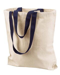 Liberty Bags 8868 - Bolsa de 11 onzas de color natural con manijas contrastantes Natural/ Navy