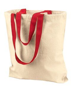 Liberty Bags 8868 - Bolsa de 11 onzas de color natural con manijas contrastantes Natural/ Red