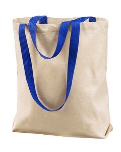 Liberty Bags 8868 - Bolsa de 11 onzas de color natural con manijas contrastantes Natural/ Royal