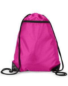 Liberty Bags 8888 - Denier Nylon Zippered Drawstring Backpack Hot Pink