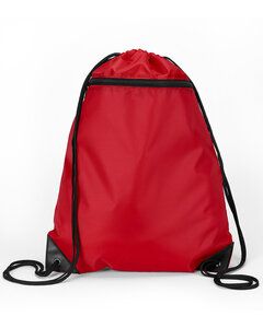 Liberty Bags 8888 - Denier Nylon Zippered Drawstring Backpack Rojo