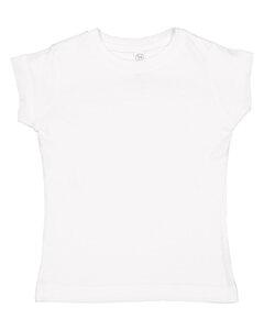 Rabbit Skins 3316 - Fine Jersey Toddler Girl's T-Shirt Blanco