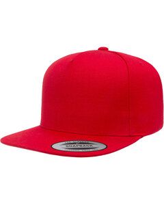 Yupoong 5089M - Five Panel Wool Blend Snapback Cap Rojo