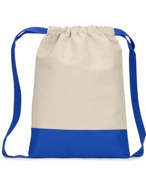 Liberty Bags 8876 - Bolsa de lona de algodón con cordón y parte inferior con contraste de color
