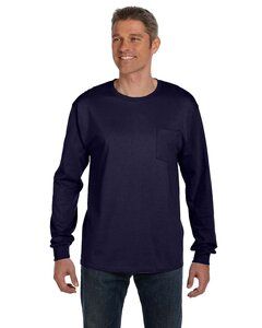 Hanes 5596 - Tagless® Long Sleeve T-Shirt with a Pocket Marina