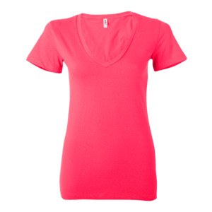 Bella+Canvas B6035 - Ladies Jersey Short-Sleeve Deep V-Neck T-Shirt Rojo