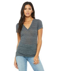 Bella+Canvas B6035 - Ladies Jersey Short-Sleeve Deep V-Neck T-Shirt Charcoal Marble