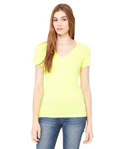 Bella+Canvas B6035 - Ladies Jersey Short-Sleeve Deep V-Neck T-Shirt Amarillo neón
