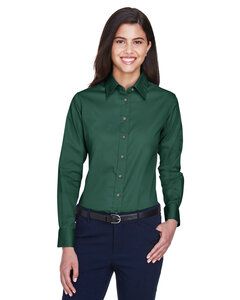 Harriton M500W - Ladies Easy Blend Long-Sleeve Twill Shirt with Stain-Release