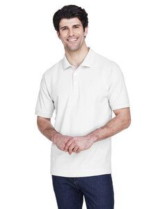 Devon & Jones D100 - Men's Pima Piqué Short-Sleeve Polo Blanco