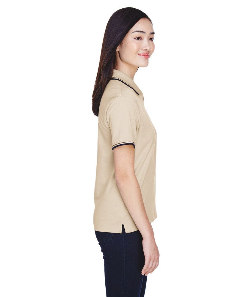 Devon & Jones D140W - Ladies Tipped Perfect Pima Interlock Polo