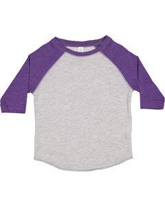 Rabbit Skins 3330 - Toddler Fine Jersey Three-Quarter Sleeve Baseball T-Shirt Vintage Heather/ Vintage Purple