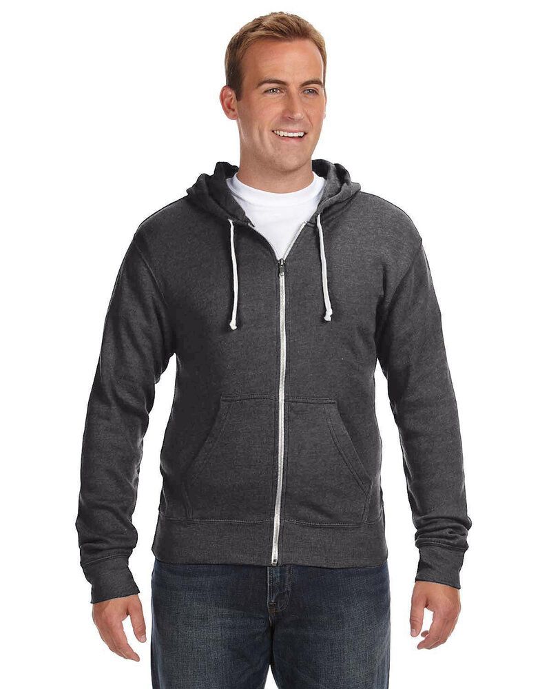 J. America J8872 - Adult Tri-Blend Fleece Full-Zip Hood