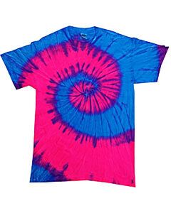Colortone T1001Y - Remera teñida multicolor para jóvenes Flo Blue & Pink