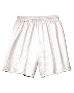 A4 N5293 - Shorts de malla de tricot con forro de entrepierna de 7" para adultos  Blanco