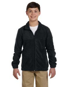 Harriton M990Y - Youth 8 oz. Full-Zip Fleece Negro