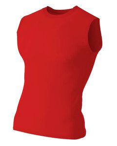 A4 N2306 - Men's Compression Muscle Shirt Scarlet