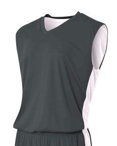 A4 N2320 - Adult Reversible Moisture Management Muscle Shirt Graphite/White