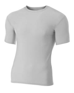A4 N3130 - Shorts Sleeve Compression Crew Shirt Plata