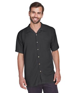 Harriton M570 - Men's Bahama Cord Camp Shirt Negro