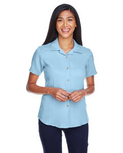 Harriton M570W - Ladies Bahama Cord Camp Shirt Cloud Blue