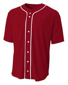 A4 N4184 - Shorts Sleeve Full Button Baseball Top